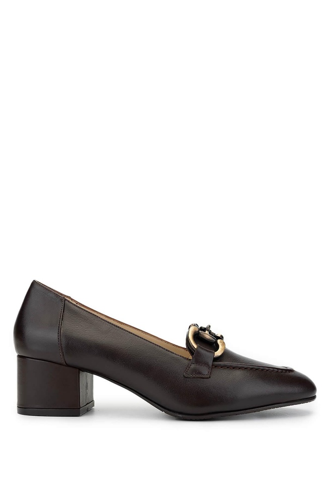  Tamer Tanca Kadın Hakiki Deri Kahverengi Topuklu Ayakkabı