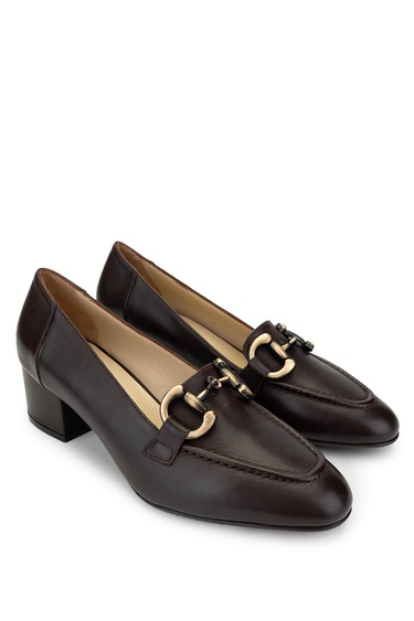  Tamer Tanca Kadın Hakiki Deri Kahverengi Topuklu Ayakkabı