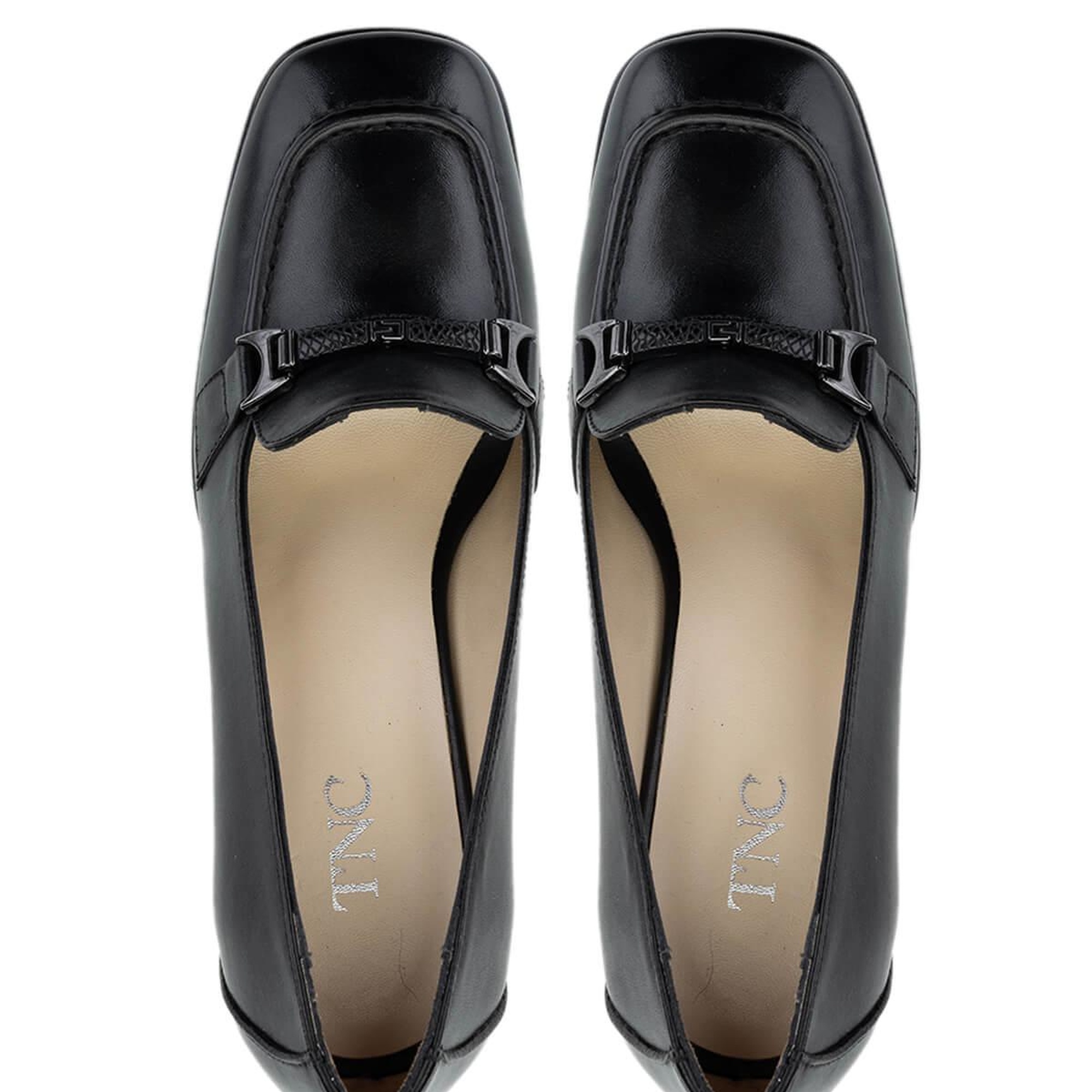 Tamer Tanca Kadın Hakiki Deri Siyah Deri Topuklu Ayakkabı