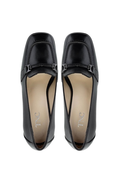  Tamer Tanca Kadın Hakiki Deri Siyah Deri Topuklu Ayakkabı