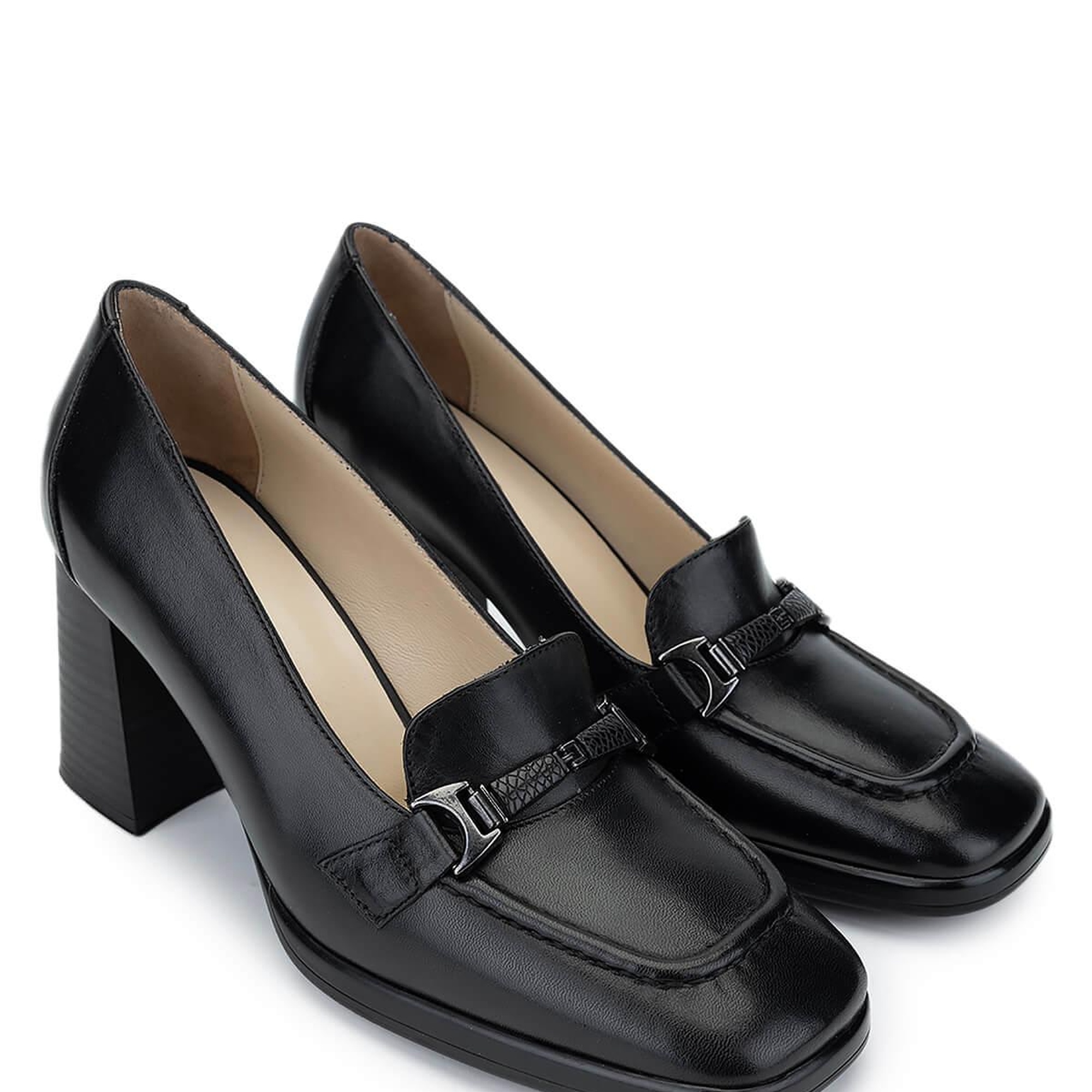 Tamer Tanca Kadın Hakiki Deri Siyah Deri Topuklu Ayakkabı