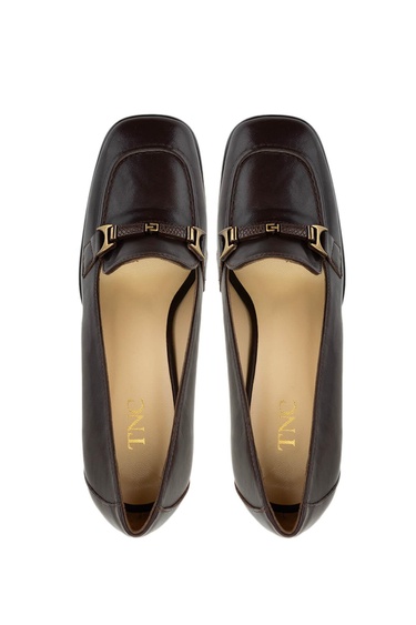  Tamer Tanca Kadın Hakiki Deri Kahverengi Topuklu Ayakkabı