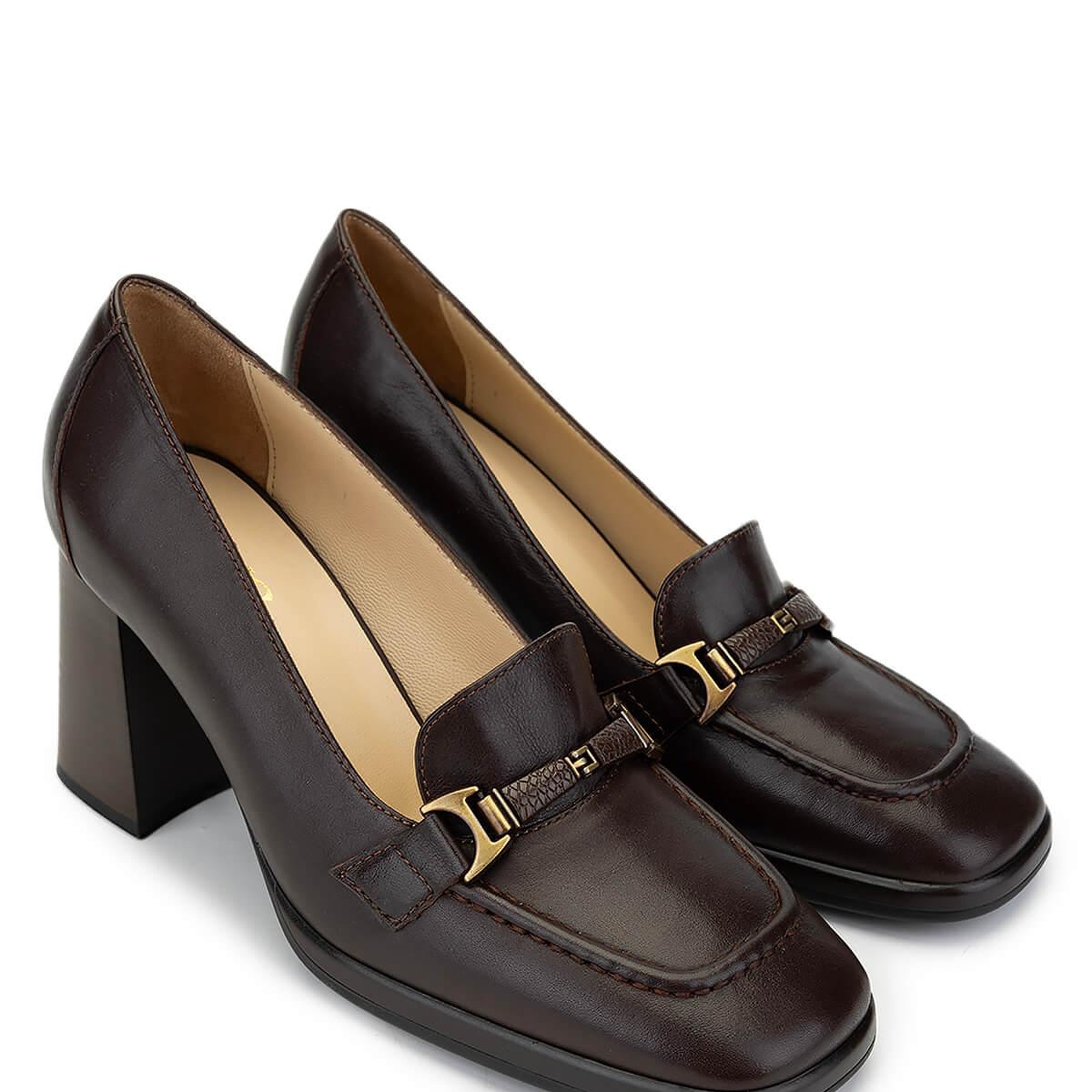 Tamer Tanca Kadın Hakiki Deri Kahverengi Topuklu Ayakkabı