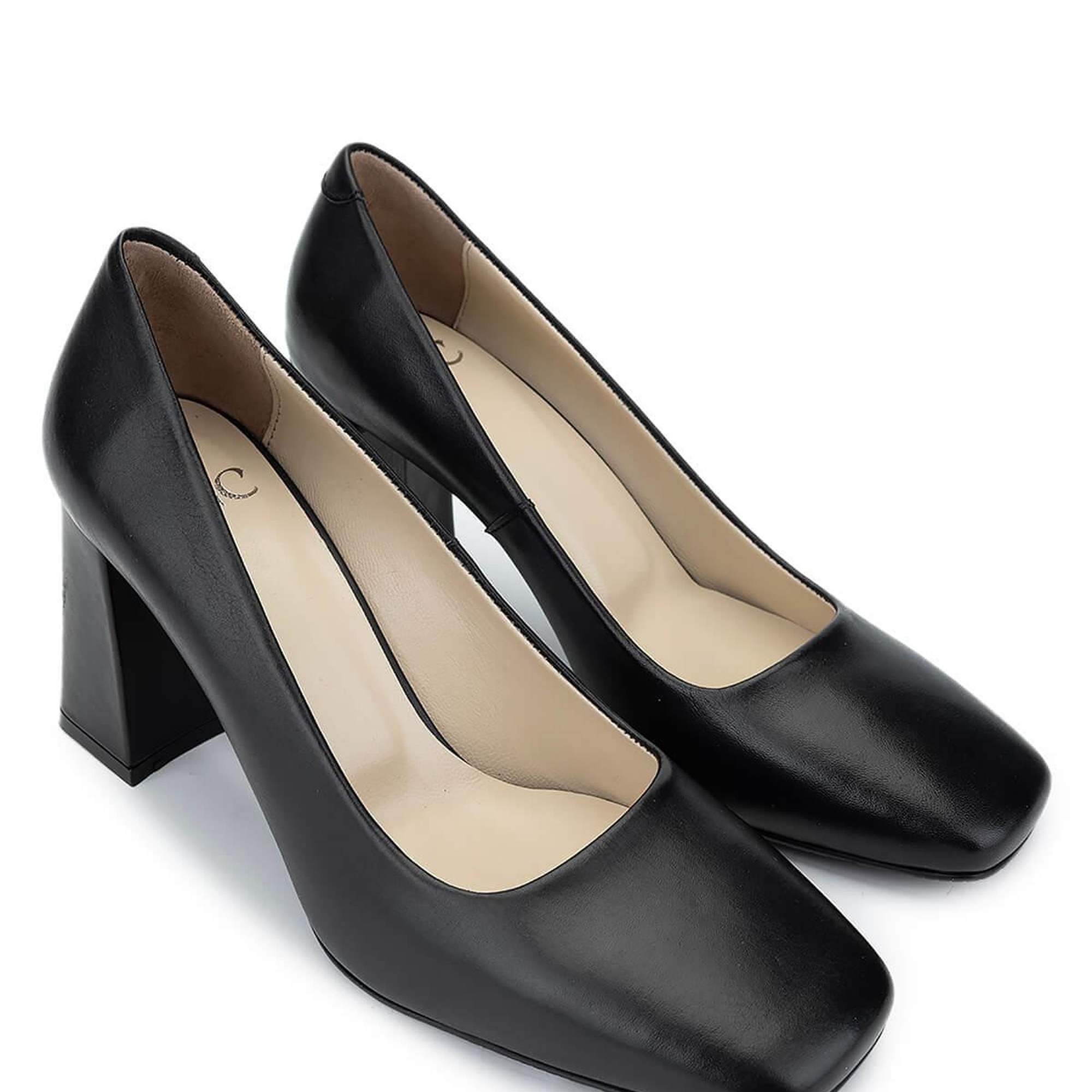 Tamer Tanca Kadın Hakiki Deri Siyah Deri Topuklu Ayakkabı