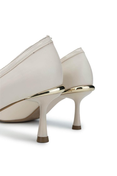  Tamer Tanca Kadın Vegan Bej Topuklu Ayakkabı