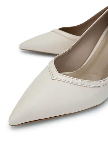  Tamer Tanca Kadın Vegan Bej Topuklu Ayakkabı