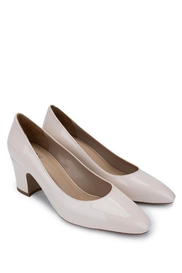  Tamer Tanca Kadın Vegan Bej Rugan Topuklu Ayakkabı