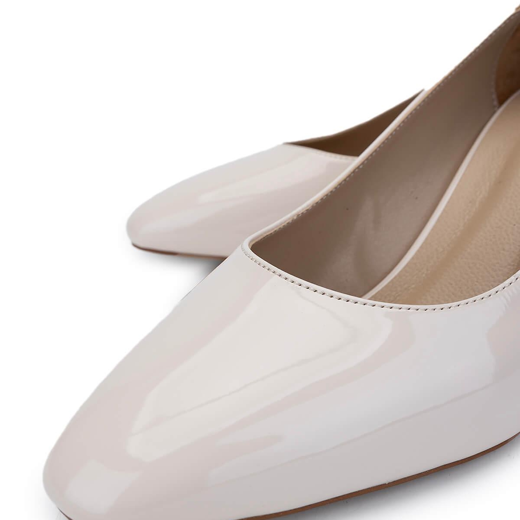 Tamer Tanca Kadın Vegan Bej Rugan Topuklu Ayakkabı