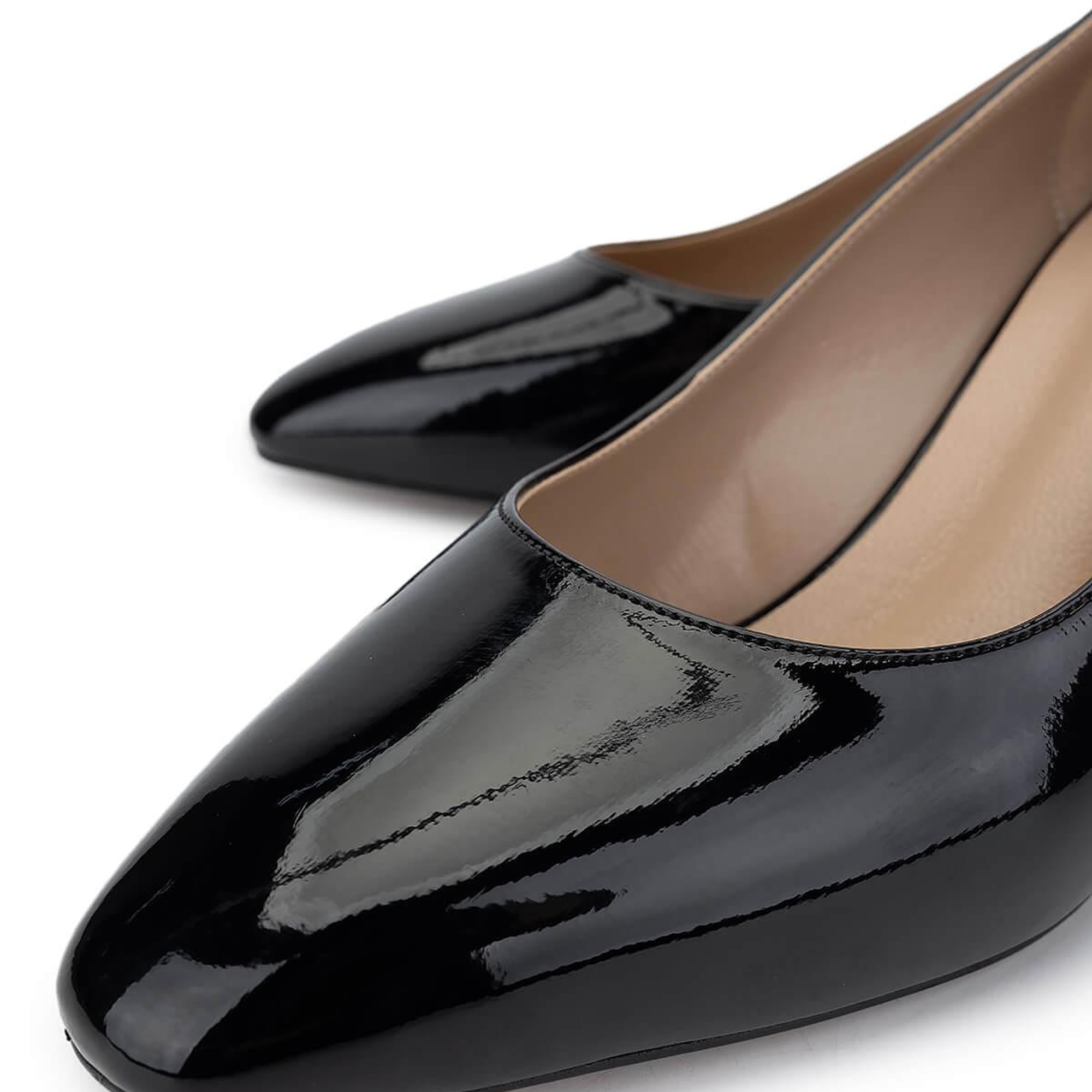 Tamer Tanca Kadın Vegan Siyah Rugan Topuklu Ayakkabı