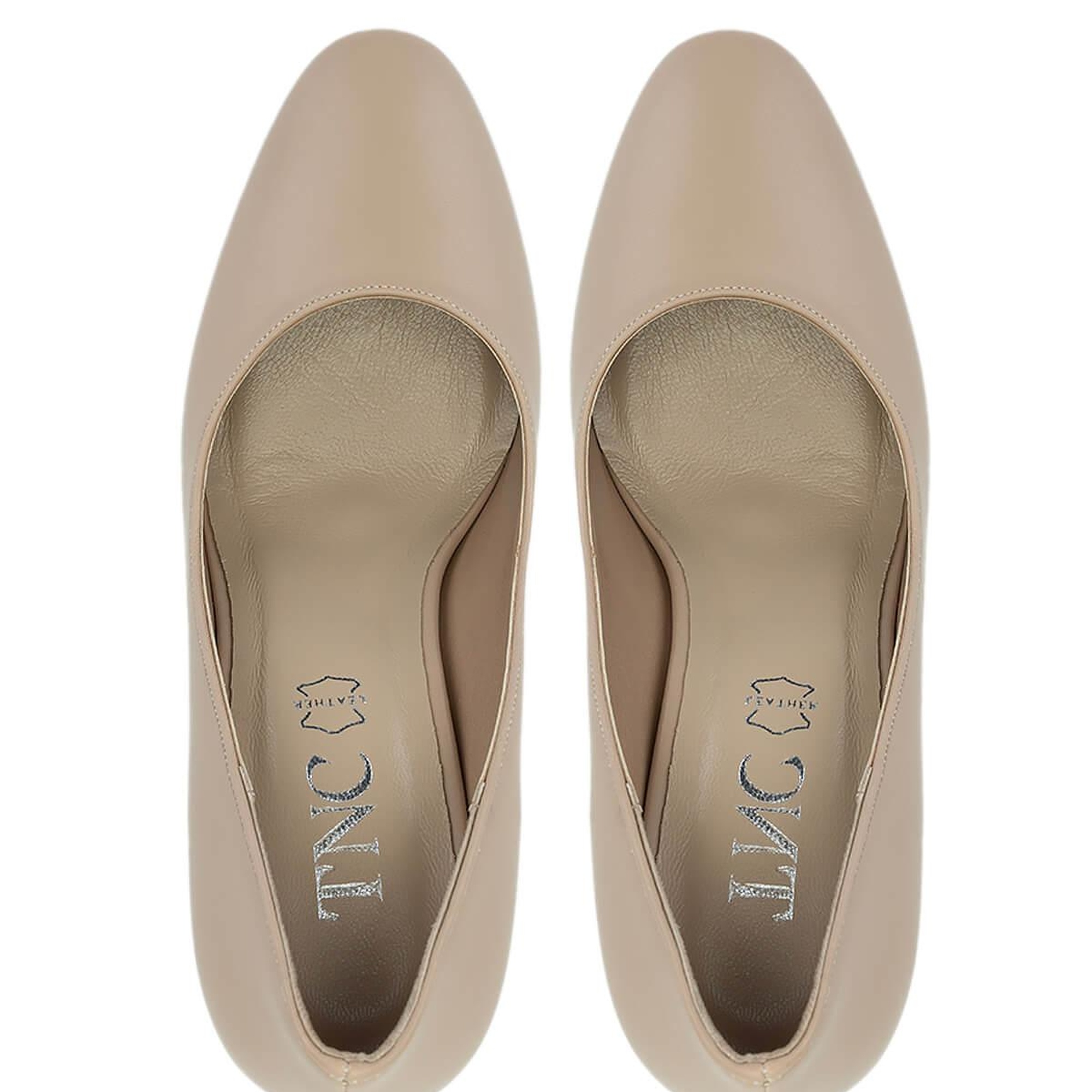 Tamer Tanca Kadın Hakiki Deri Bej Topuklu Ayakkabı