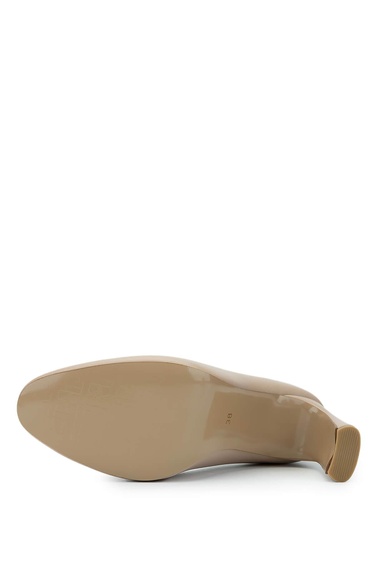  Tamer Tanca Kadın Hakiki Deri Bej Topuklu Ayakkabı