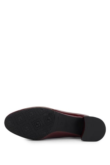  Tamer Tanca Kadın Vegan Bordo Rugan Topuklu Ayakkabı