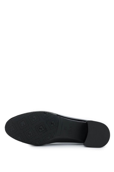  Tamer Tanca Kadın Vegan Siyah Rugan Topuklu Ayakkabı