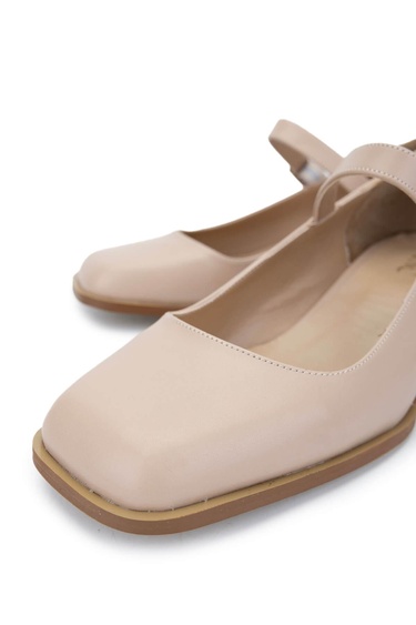  Tamer Tanca Kadın Vegan Bej Topuklu Ayakkabı