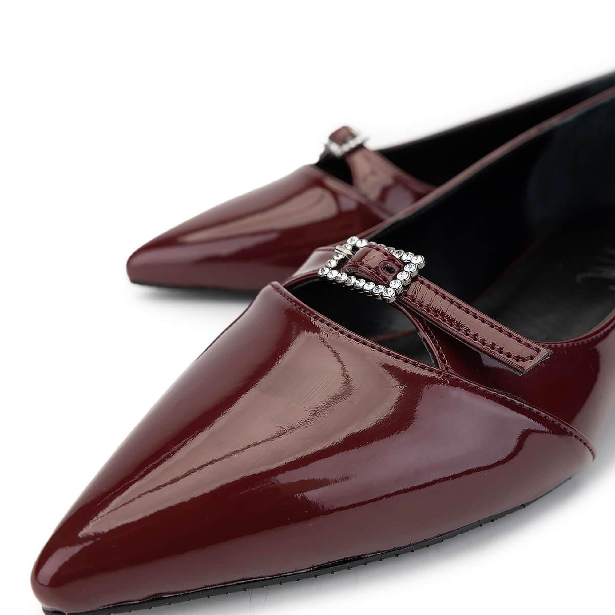 Tamer Tanca Kadın Vegan Bordo Rugan Topuklu Ayakkabı