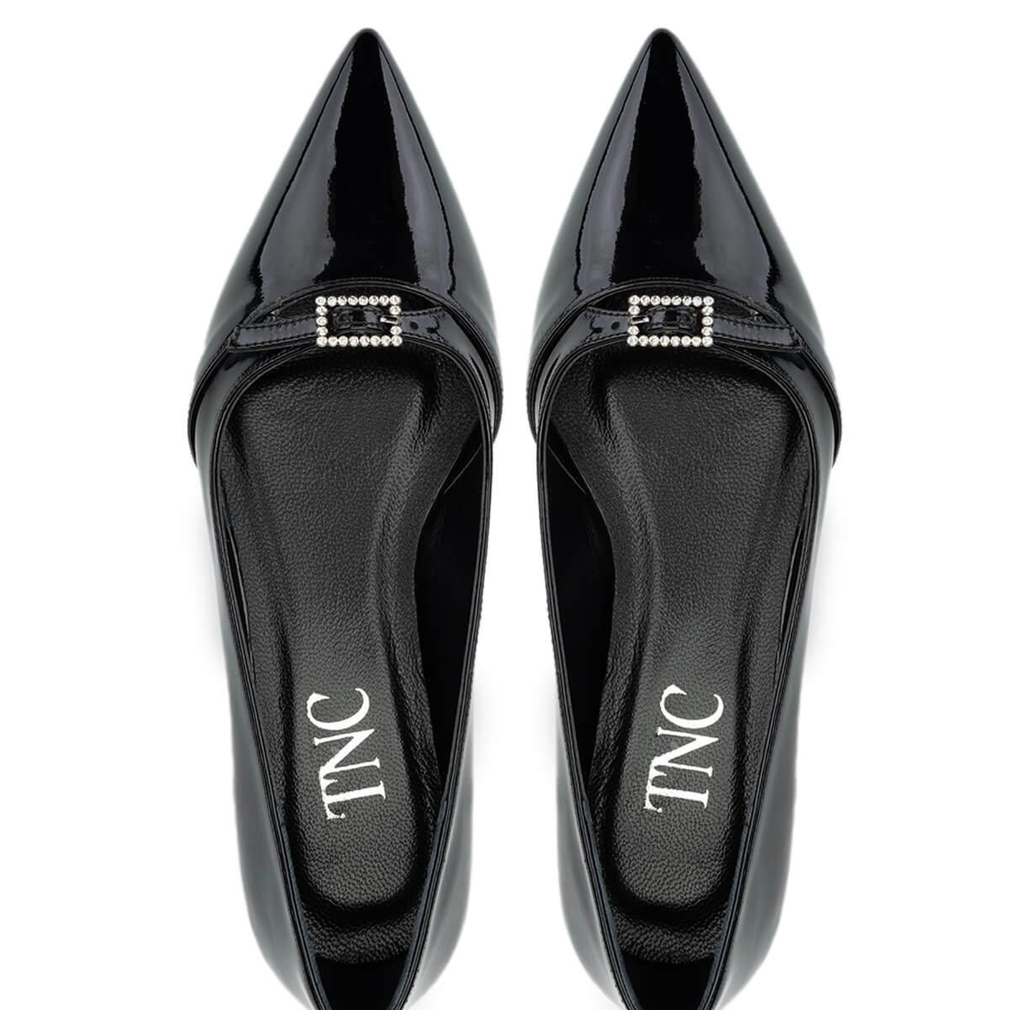 Tamer Tanca Kadın Vegan Siyah Rugan Topuklu Ayakkabı