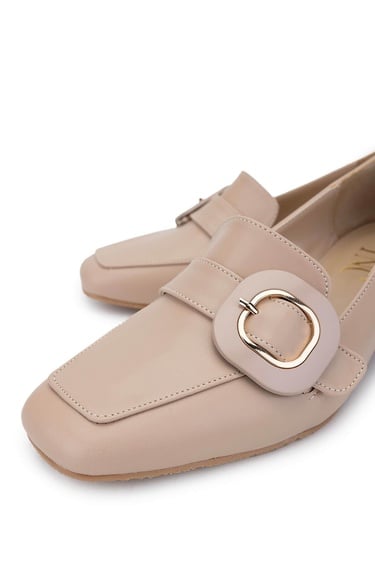  Tamer Tanca Kadın Vegan Bej Topuklu Ayakkabı