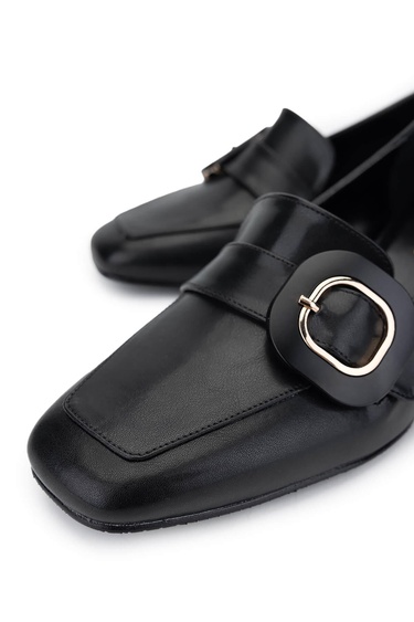  Tamer Tanca Kadın Vegan Siyah Topuklu Ayakkabı