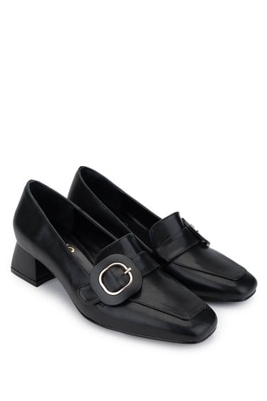  Tamer Tanca Kadın Vegan Siyah Topuklu Ayakkabı