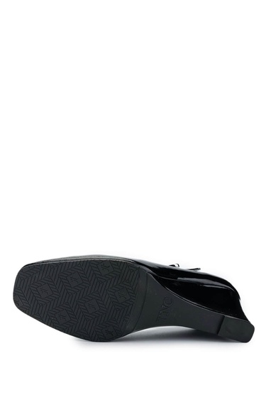  Tamer Tanca Kadın Hakiki Deri Siyah Rugan Topuklu Ayakkabı