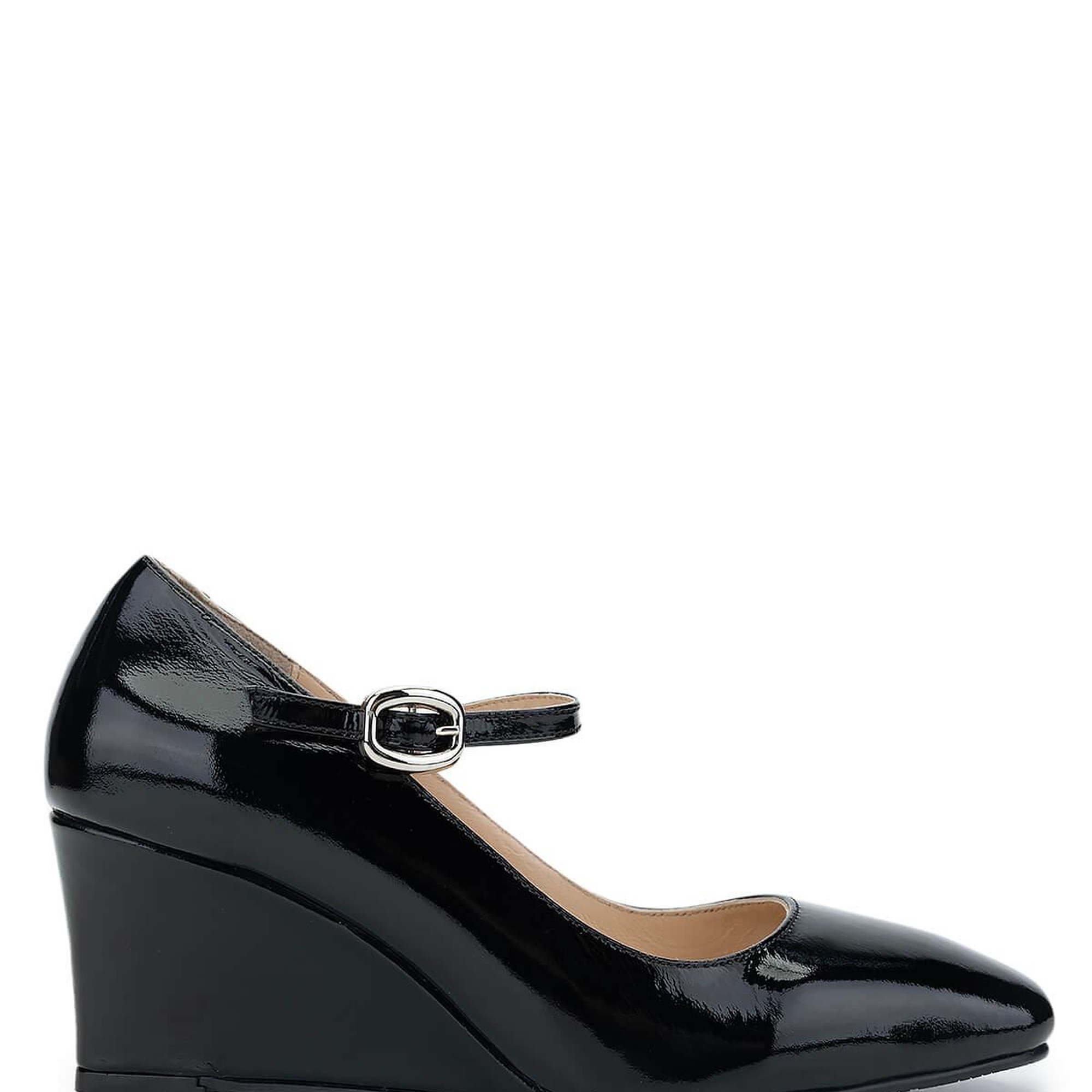 Tamer Tanca Kadın Hakiki Deri Siyah Rugan Topuklu Ayakkabı