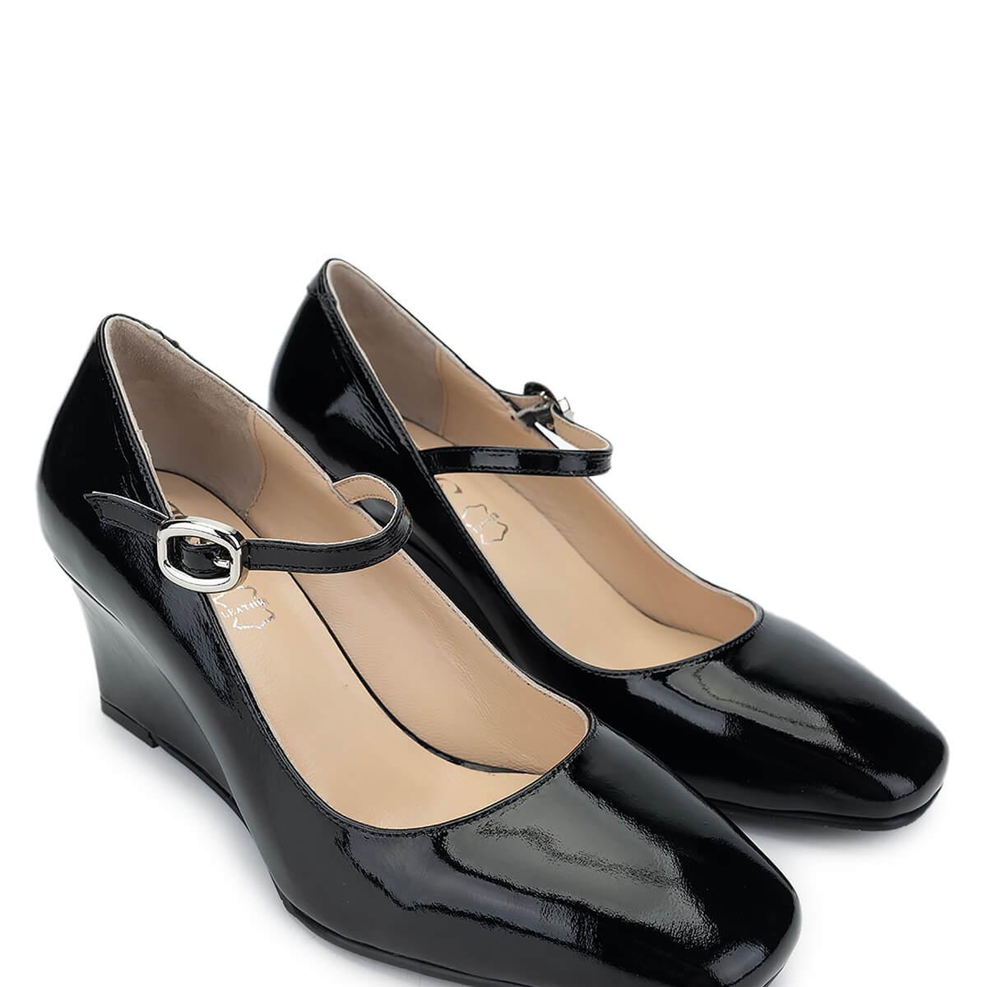 Tamer Tanca Kadın Hakiki Deri Siyah Rugan Topuklu Ayakkabı