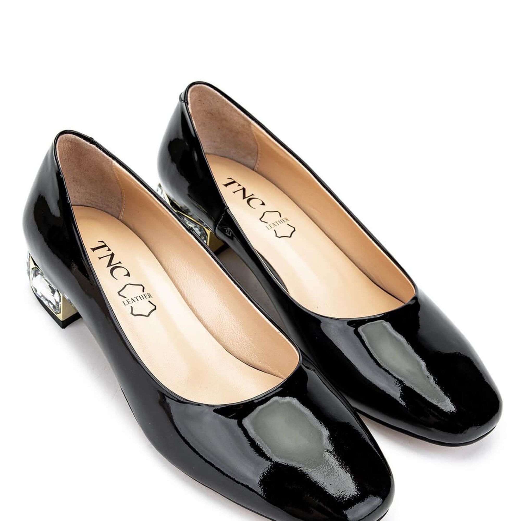 Tamer Tanca Kadın Hakiki Deri Siyah Rugan Topuklu Ayakkabı