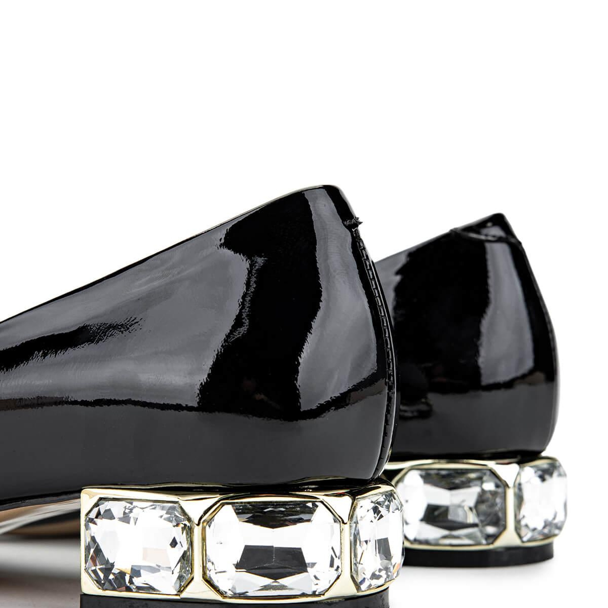 Tamer Tanca Kadın Hakiki Deri Siyah Rugan Topuklu Ayakkabı