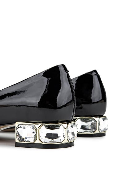  Tamer Tanca Kadın Hakiki Deri Siyah Rugan Topuklu Ayakkabı