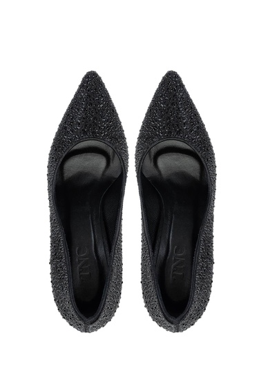  Tamer Tanca Kadın Vegan Siyah Topuklu Ayakkabı