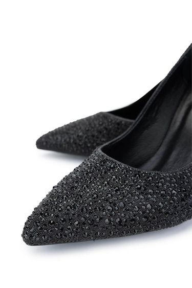  Tamer Tanca Kadın Vegan Siyah Topuklu Ayakkabı