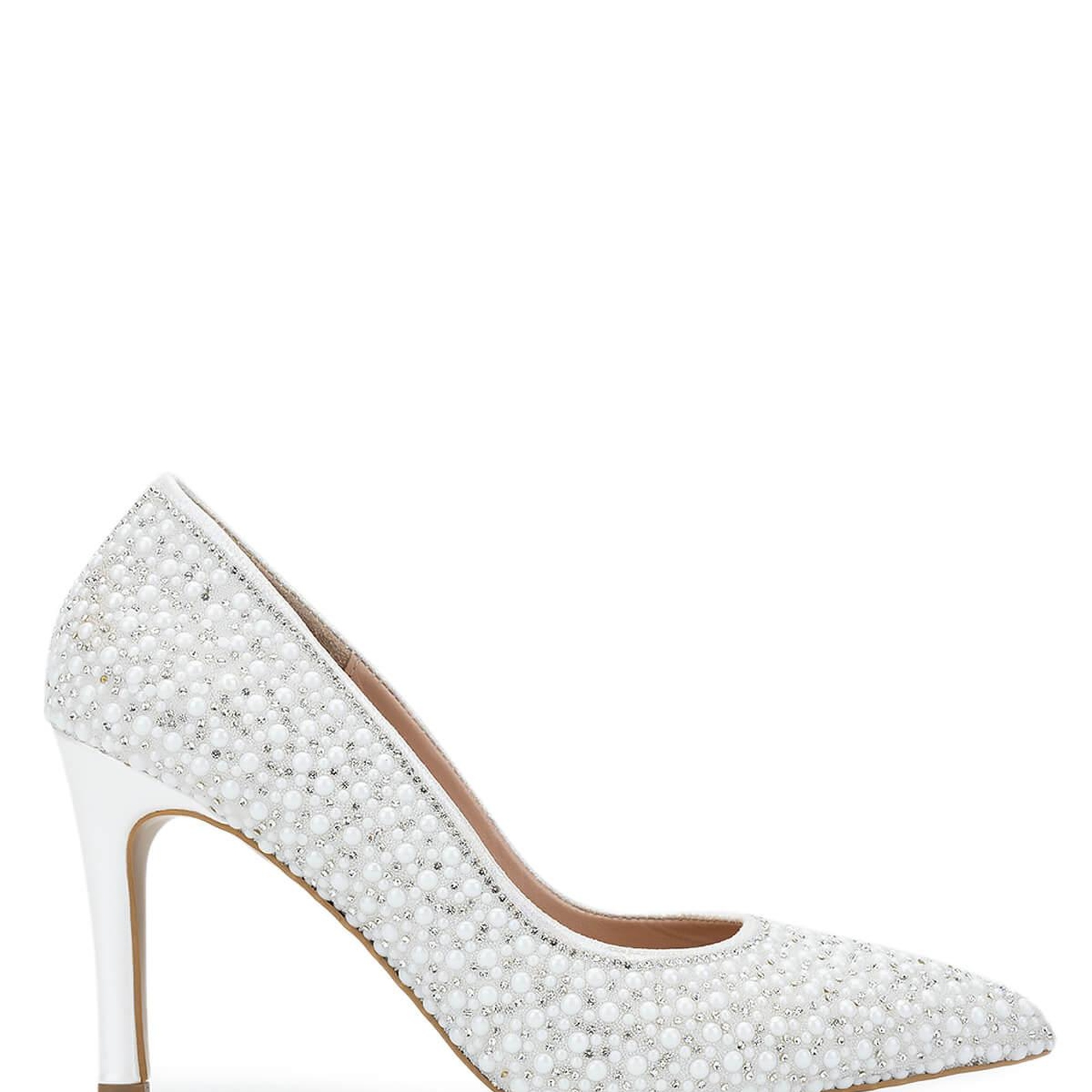 Tamer Tanca Kadın Vegan Beyaz Sedef Topuklu Ayakkabı