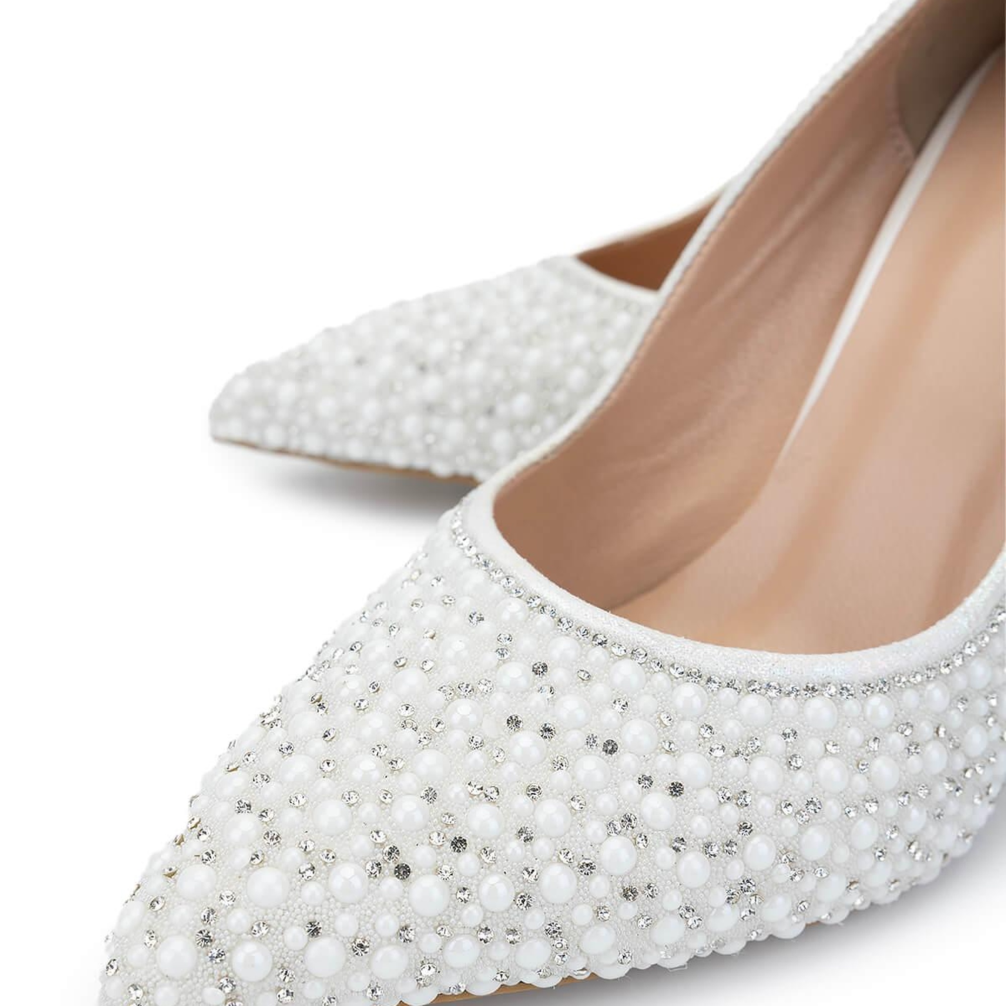 Tamer Tanca Kadın Vegan Beyaz Sedef Topuklu Ayakkabı