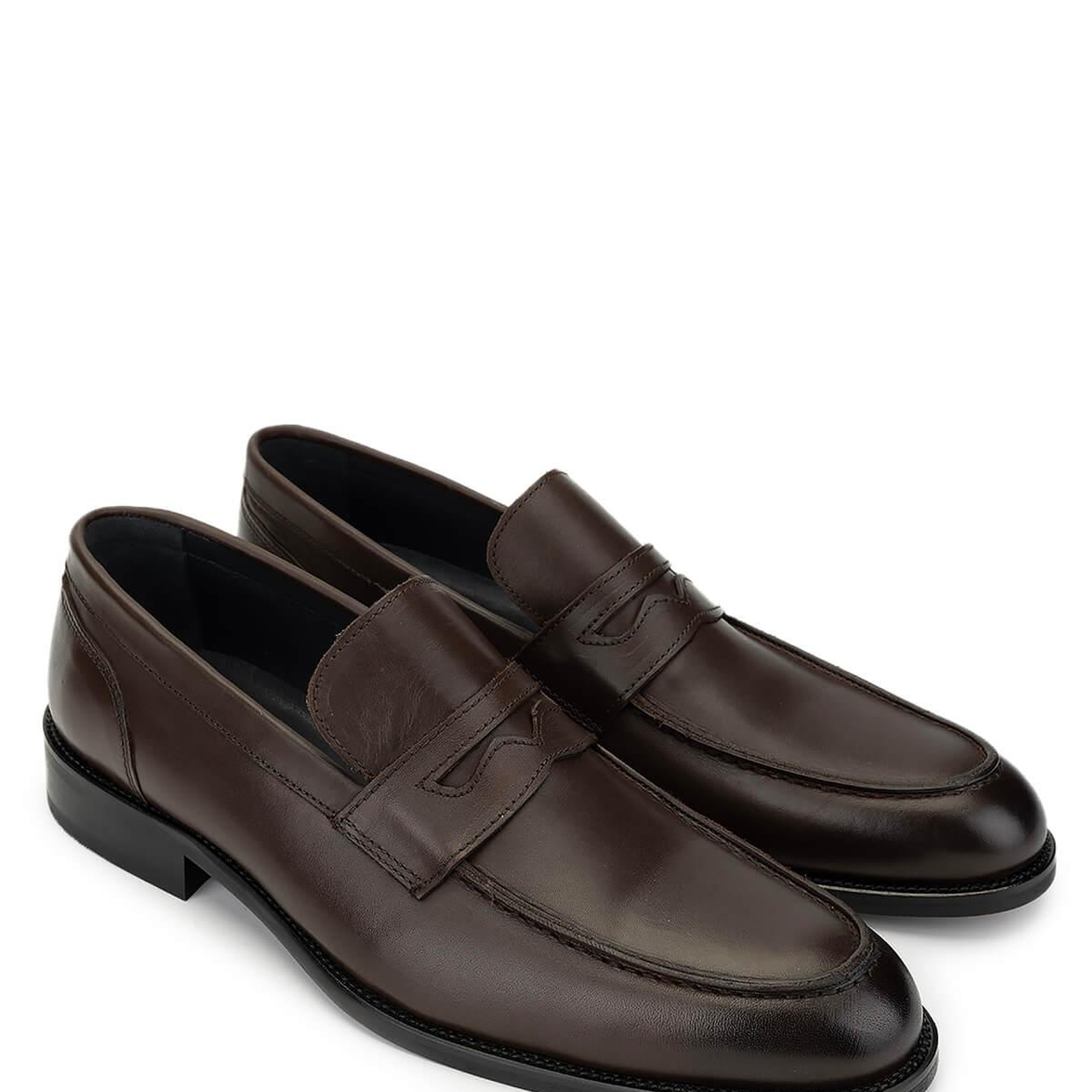 Tamer Tanca Erkek Hakiki Deri Kahverengi Loafer Ayakkabı