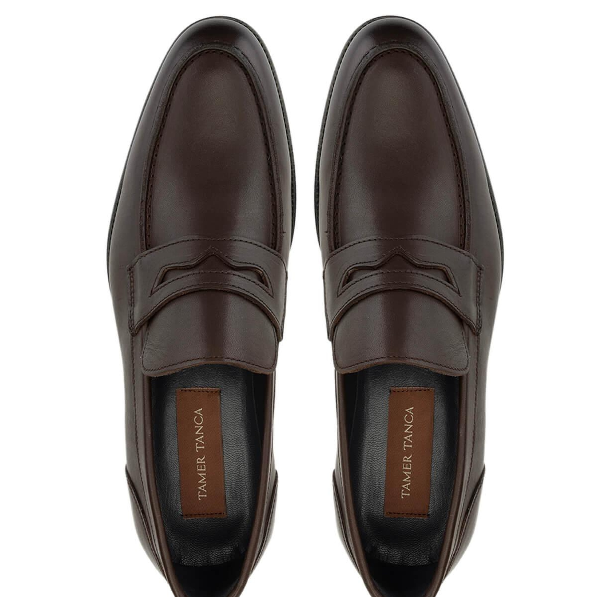 Tamer Tanca Erkek Hakiki Deri Kahverengi Loafer Ayakkabı