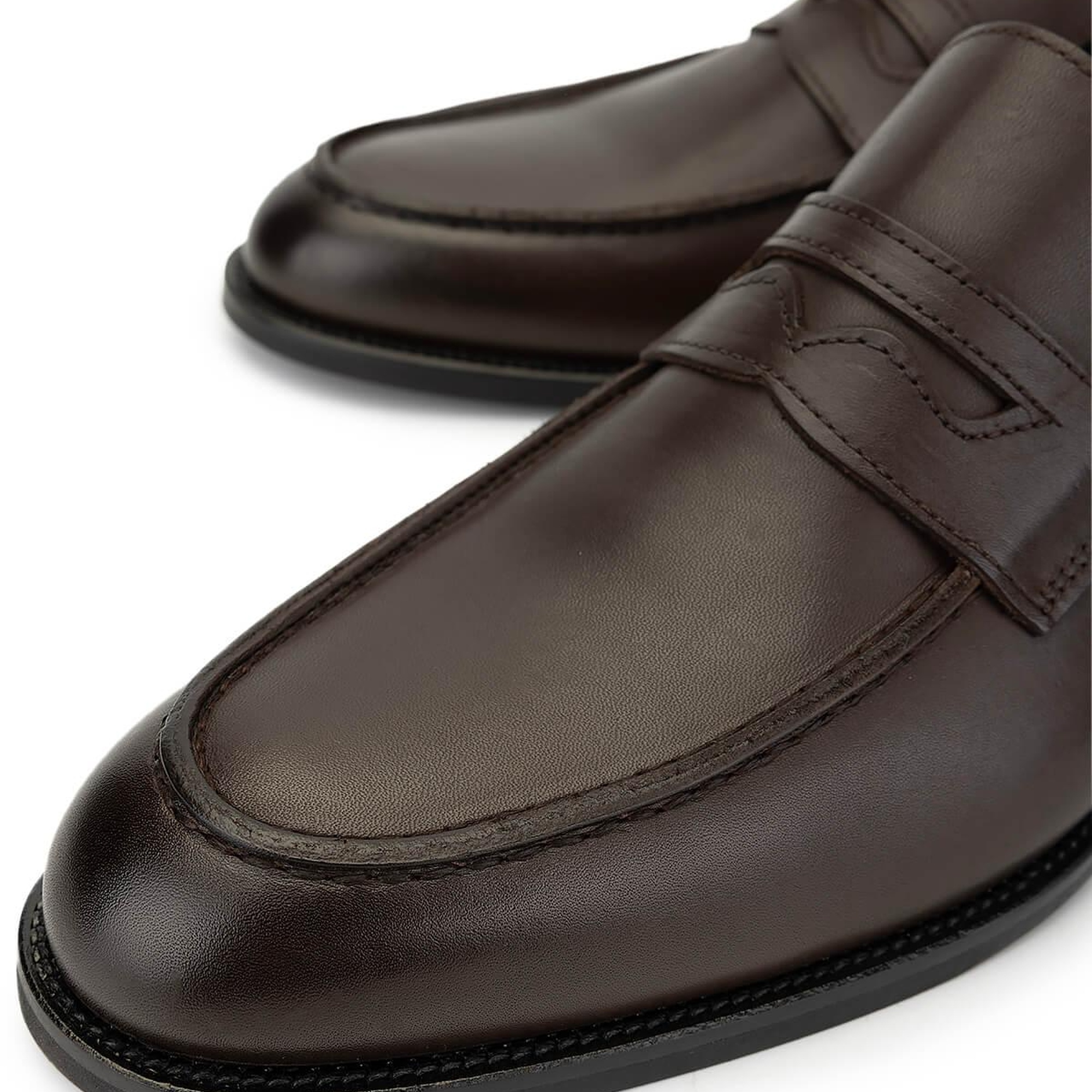 Tamer Tanca Erkek Hakiki Deri Kahverengi Loafer Ayakkabı