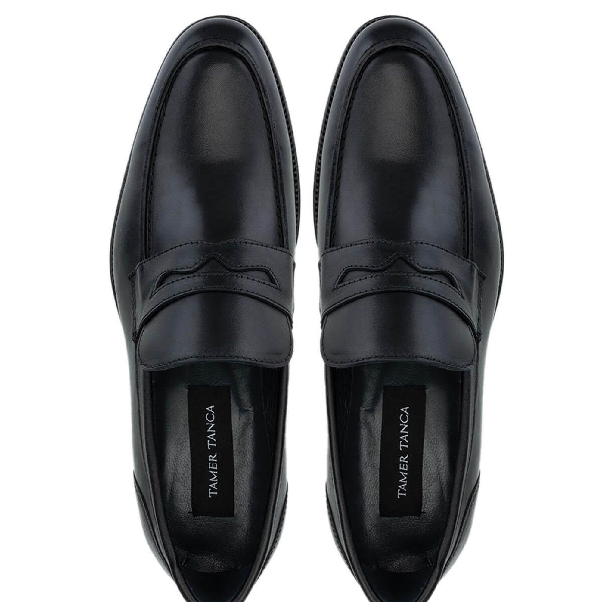 Tamer Tanca Erkek Hakiki Deri Siyah Loafer Ayakkabı