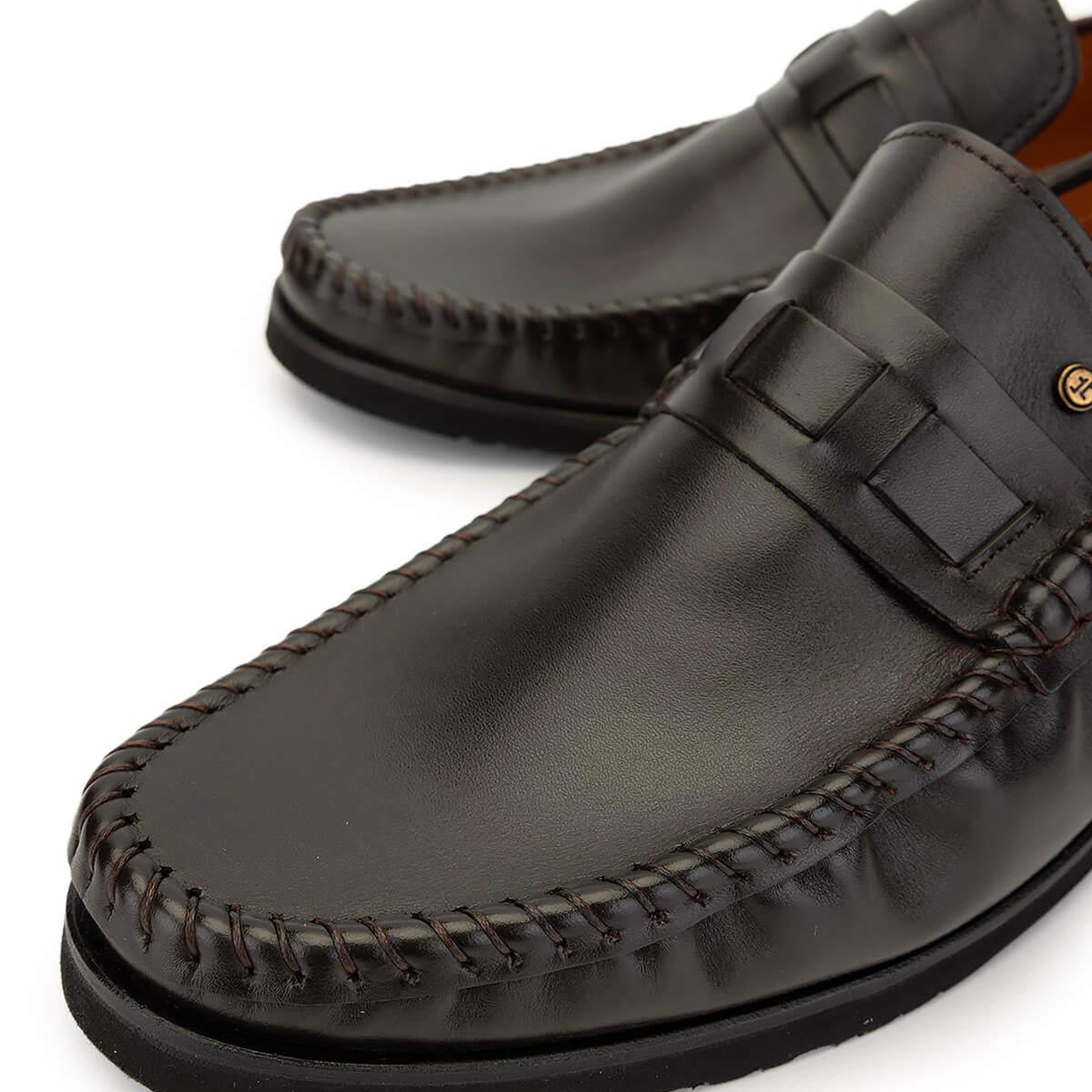 Tamer Tanca Erkek Hakiki Deri Kahverengi Loafer Ayakkabı