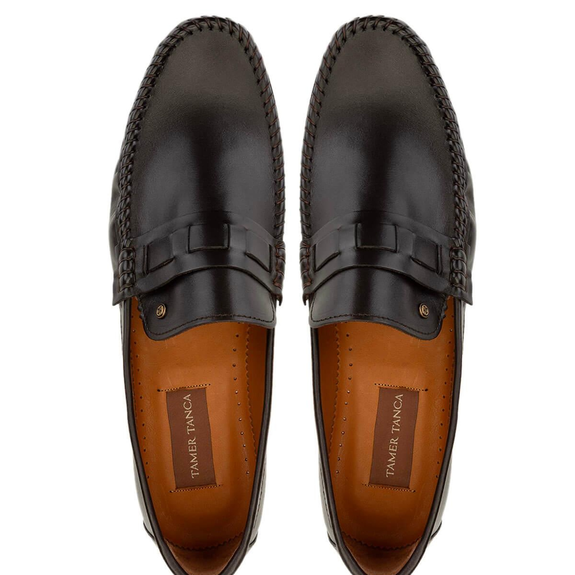 Tamer Tanca Erkek Hakiki Deri Kahverengi Loafer Ayakkabı