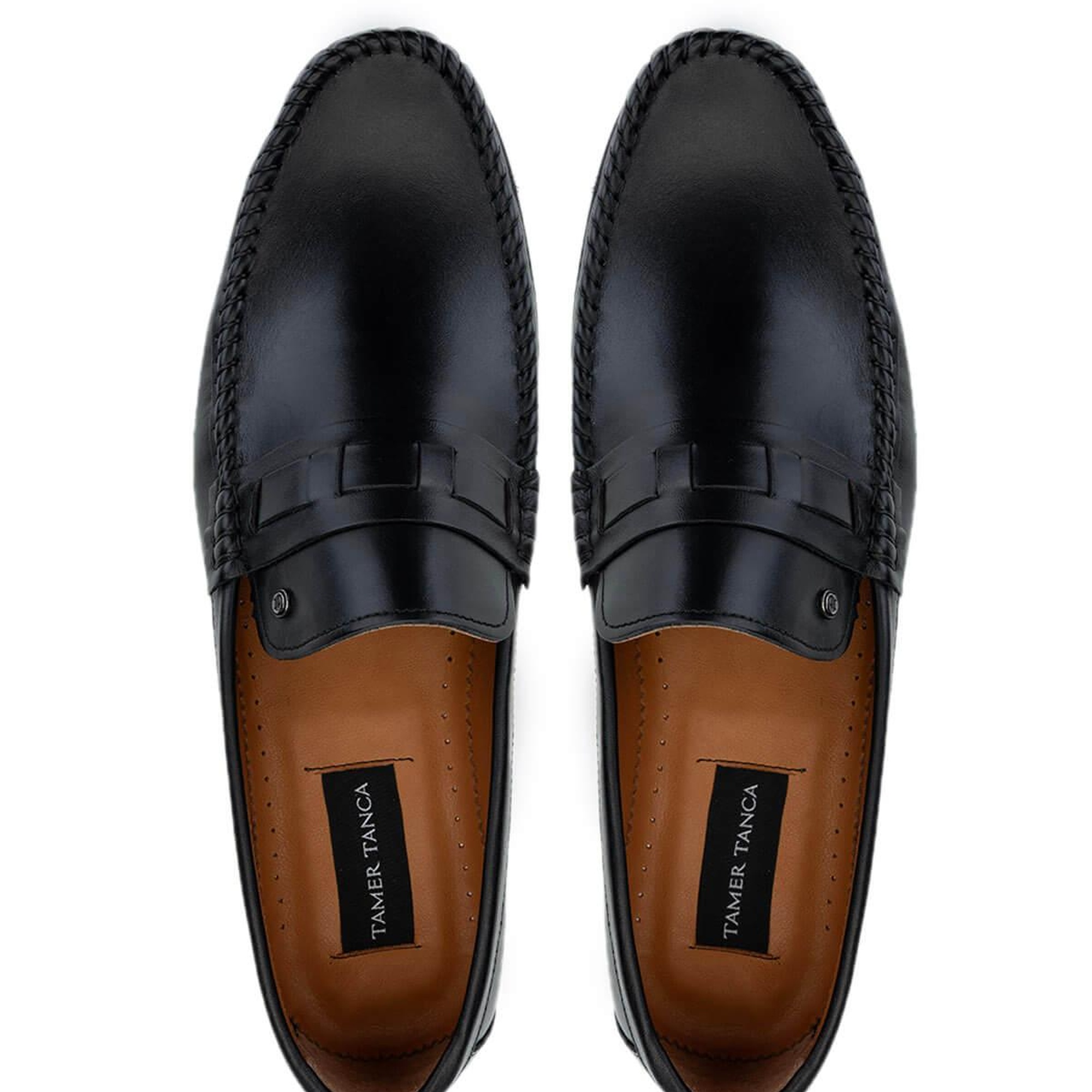 Tamer Tanca Erkek Hakiki Deri Siyah Deri Loafer Ayakkabı
