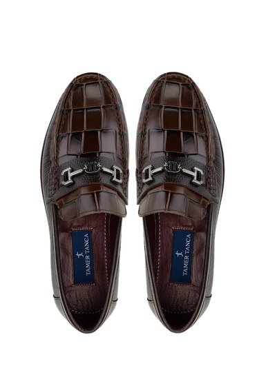  Tamer Tanca Erkek Hakiki Deri Kahverengi Loafer Ayakkabı