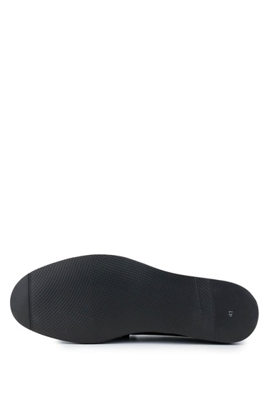  Tamer Tanca Erkek Hakiki Deri Siyah Loafer Ayakkabı