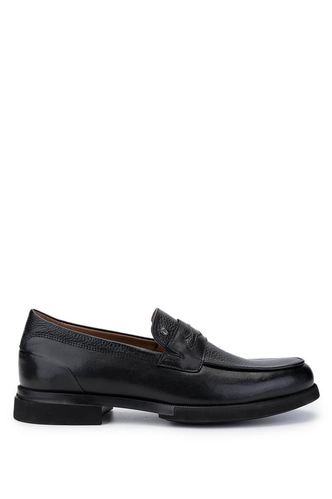  Tamer Tanca Erkek Hakiki Deri Siyah Loafer Ayakkabı
