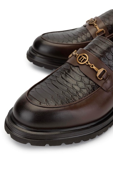  Tamer Tanca Erkek Hakiki Deri Kahverengi Loafer Ayakkabı