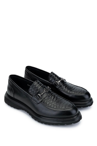  Tamer Tanca Erkek Hakiki Deri Siyah Loafer Ayakkabı