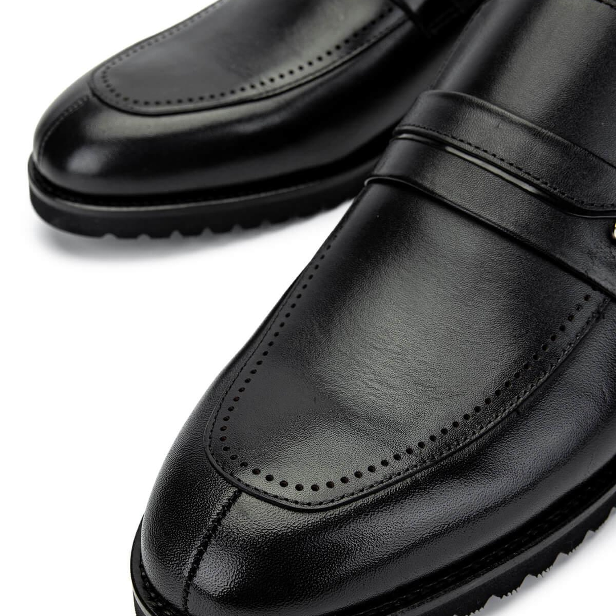 Tamer Tanca Erkek Hakiki Deri Siyah Loafer Ayakkabı