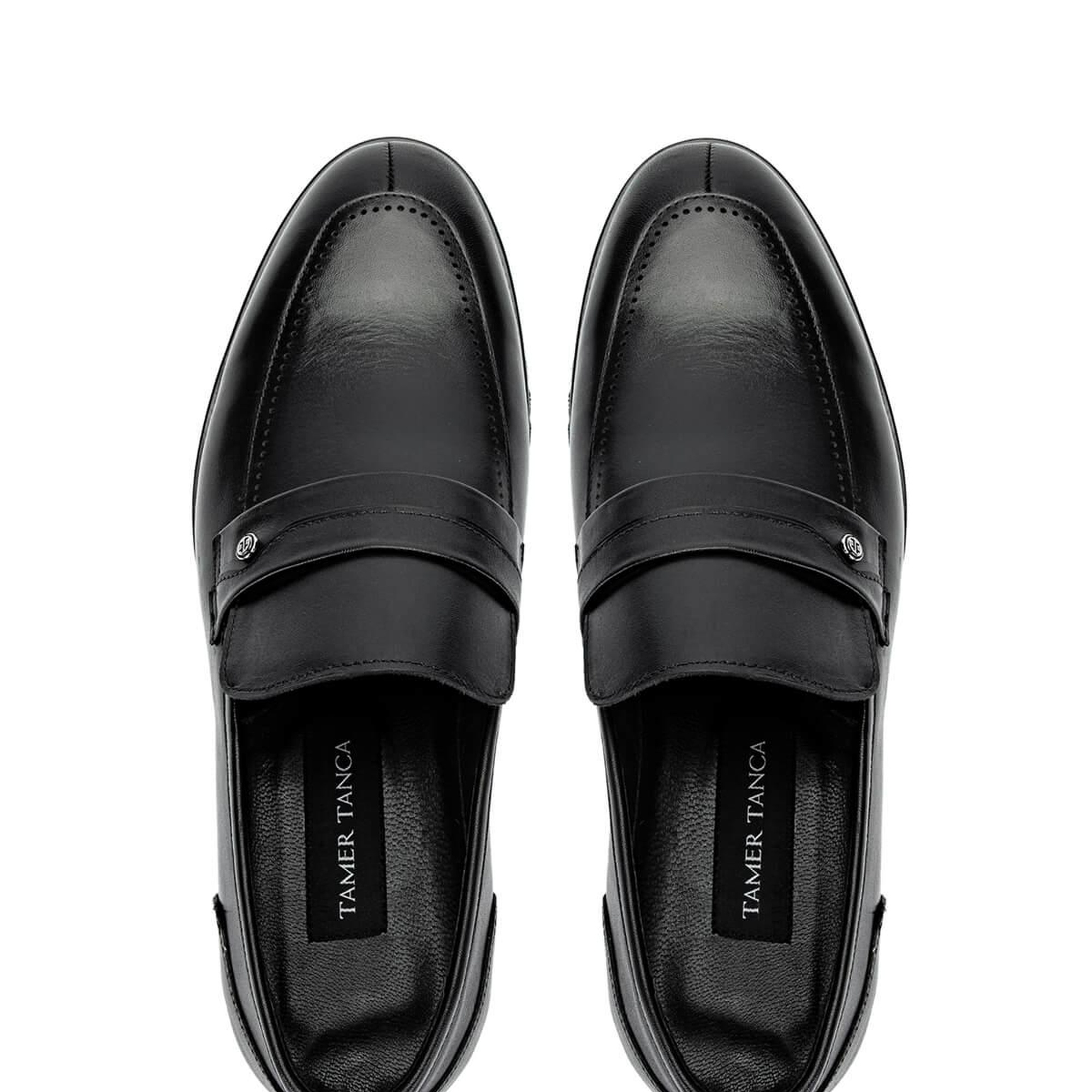 Tamer Tanca Erkek Hakiki Deri Siyah Loafer Ayakkabı