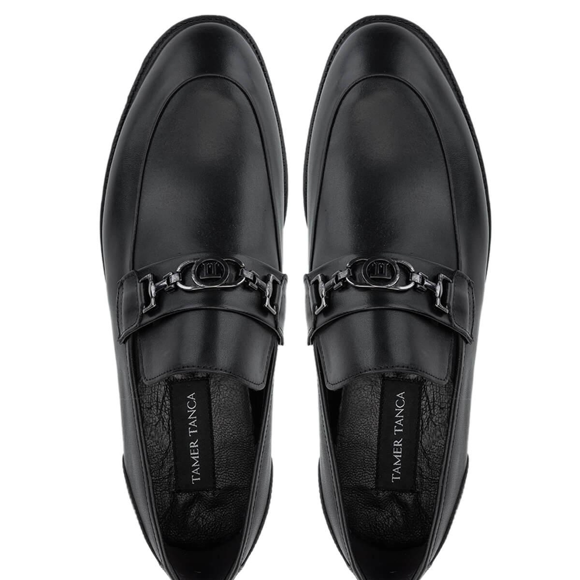 Tamer Tanca Erkek Hakiki Deri Siyah Loafer Ayakkabı