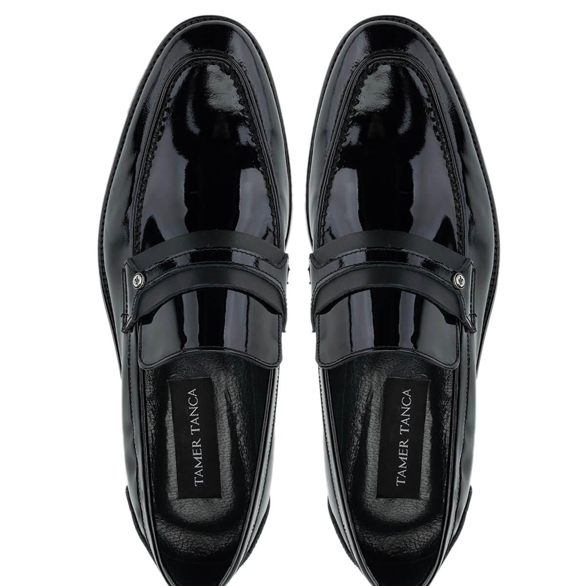 Tamer Tanca Erkek Hakiki Deri Siyah Rugan Loafer Ayakkabı