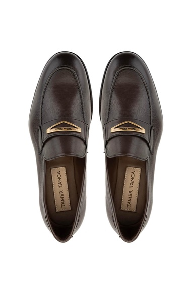  Tamer Tanca Erkek Hakiki Deri Kahverengi Loafer Ayakkabı
